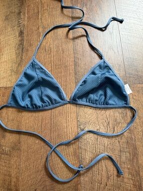 Mossimo Supply Co. Ribbed Triangle Bikini Top in Slate Blue
